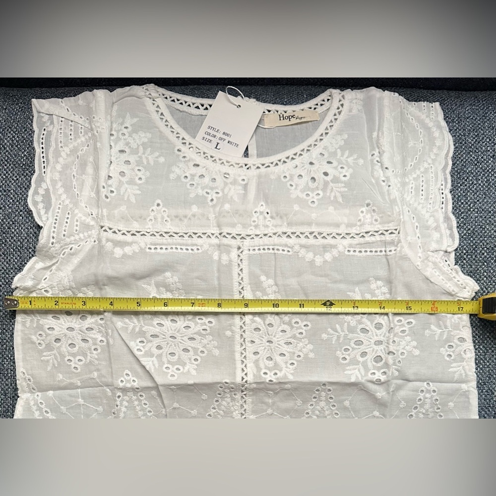 Hope Horizon 100% Cotton Women’s, White Langley Casual Blouse tank - Picture 7 of 8